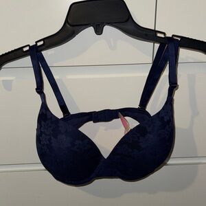 PINK Victoria's Secret Dark Blue Floral Bra